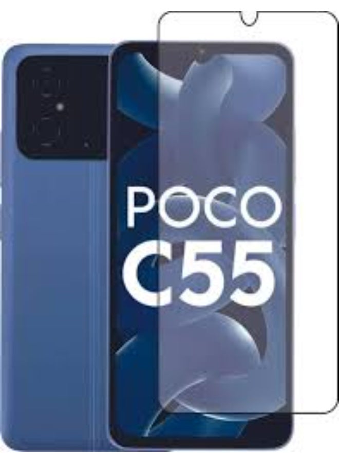 Screen Protector For  Xiaomi Poco C55 , 5D Tempered Glass Protector 9H Hardness, Bubble Free, HD Clear Xiaomi Poco C55 Screen Protector